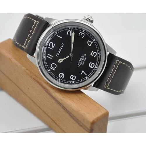 CORGEUT 2021 Top Luxury Mechanical Mens Automatic Watch Waterproof Sports Leather Clock Seagull Movement 316L Luminous Watch