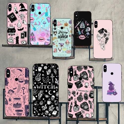 Girly Pastel Witch Goth Phone Cases For Xiaomi Redmi note 7 8 9 t k30 max3 9 s 10 pro lite Luxury brand shell funda coque