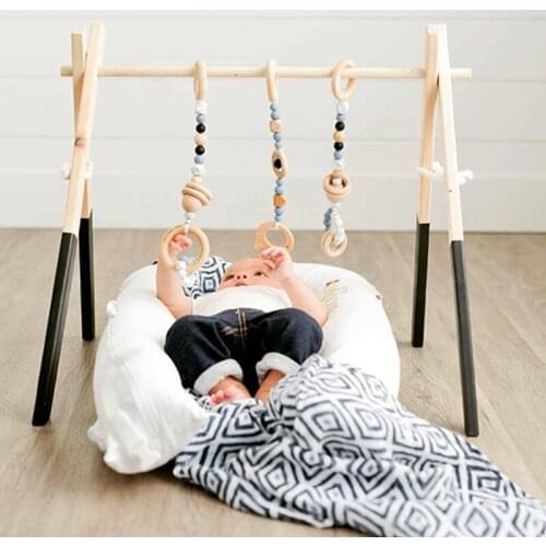 Baby Activity Gym Toy Nordic Baby Room Decor Play Gym Toy Wooden Nursery Sensory Toy Gift Infant Accessories Photography Props