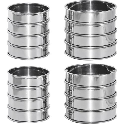 Stainless Steel Double Rolled Tart Rings,Rolled Rings Muffin Rings English Tart Ring Pie Circle Tarlet Ring,16 Pcs(S+L)