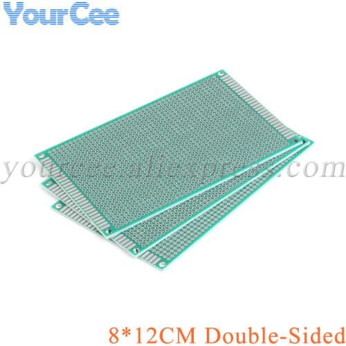 5 pcs 8X12cm 8*12cm Double Side Prototype pcb Breadboard Universal Printed Circuit Board for Arduino 1.6mm 2.54mm Glass Fiber