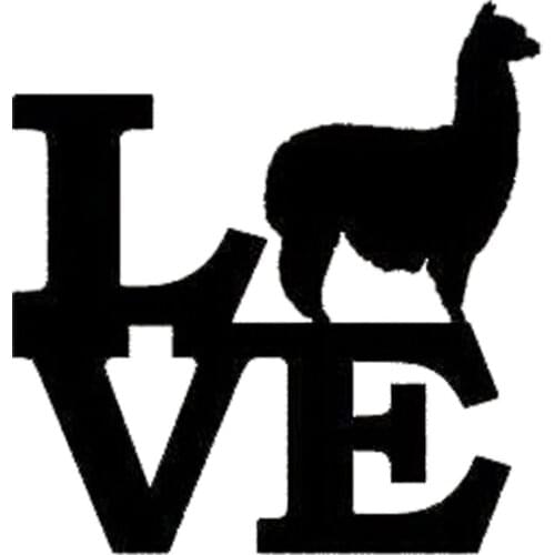 Personality Personalized Car Styling I Love Alpaca Cute Cartoon Car Stickers Good Quality Waterproof Sun Protection Anti-UV