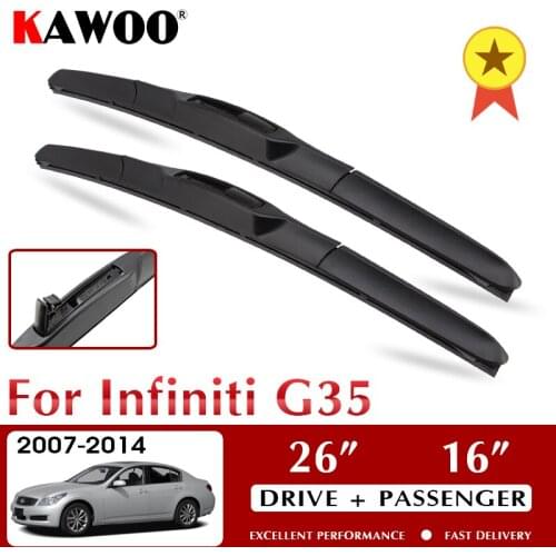 KAWOO Wiper Front Car Wiper Blades For Infiniti G35 2007-2014 Windshield Windscreen Front Window Accessories 26"+16" LHD RHD
