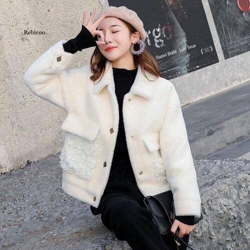 Womens Imitation Mink Cardigan Velvet Jacket Winter New Thick Short Plush Coat Autumn Outerwear
