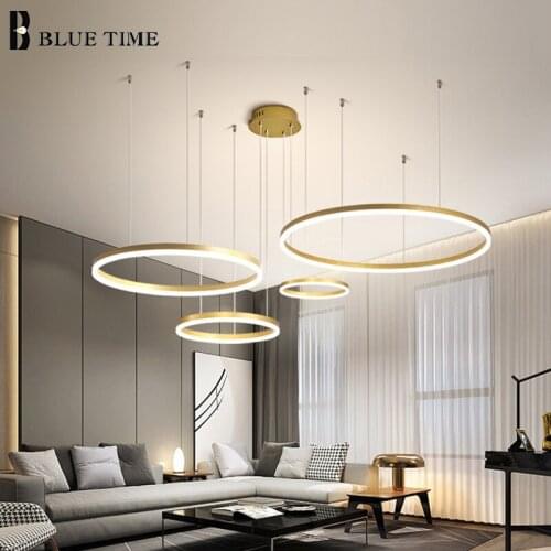 Modern LED Chandeliers Lights for Living Room Dining Room Kitchen Decor Lustre Indoor Lighting Large Hanging Chandeliers 100cm