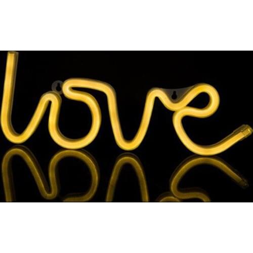 Fashion USB Battery Powered Led neon Love letter Sign string lights For Party Girls Bedroom Christmas Decoration Club Bar Lamp