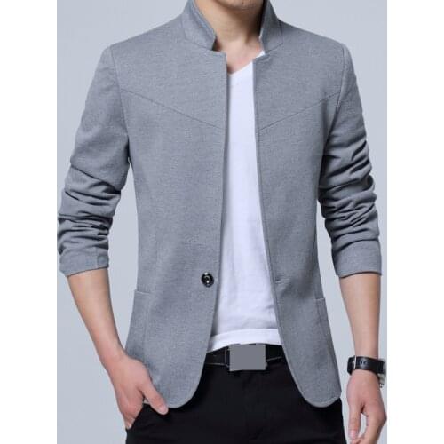 MRMT 2021 Brand New Mens Vertical Collar Suit Leisure Youth Overcoat for Male Single Buckle Suit Outer Wear Clothing Garment
