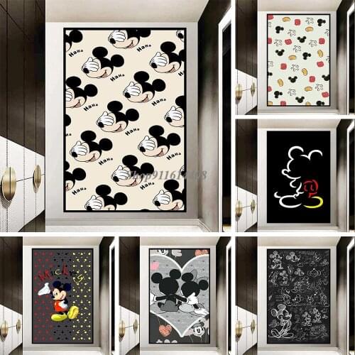 Wall Art Canvas Painting on The Wall Disney Mickey Minnie Anime Living Room Decor Poster Prints Home Decor Pictures for Children