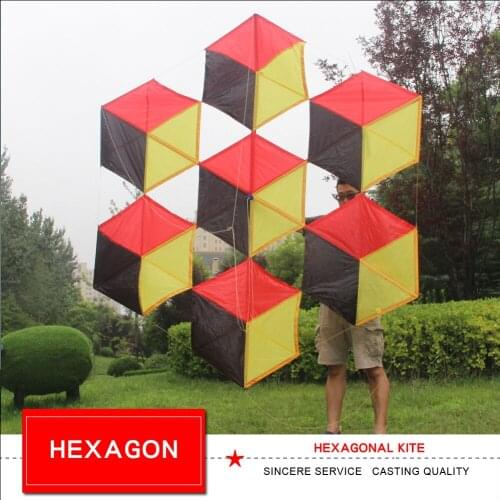 New Arrival Hexagonal Kite with Windsock for Audlts Outdoor Fun Toys