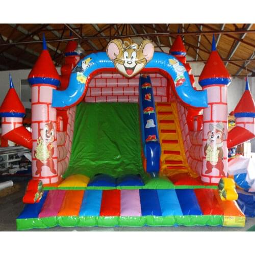New style animal castle inflatable red bounce climbing wall for kids entertainment
