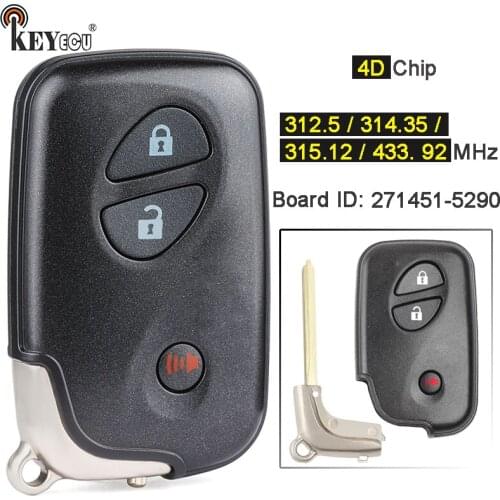 KEYECU 312 / 314.3 / 315 / 434.3MHz HYQ14ACX Board Smart Remote Key Fob for Lexus CT200h RX350 RX350h 2010-2017