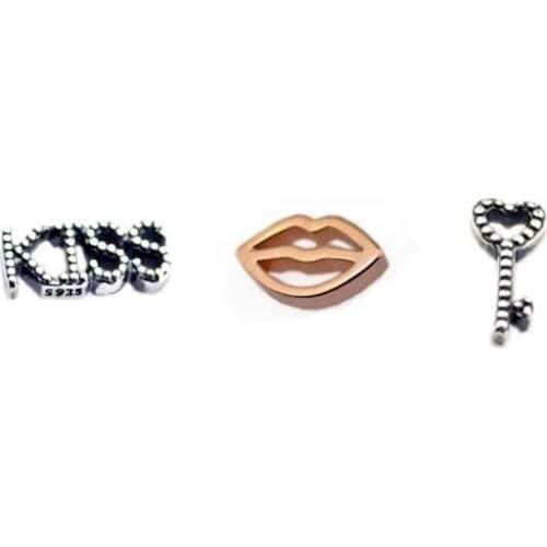 Fits for Floating Locket Pendant Necklace Petite Elements Pack In 3pcs 100% 925 Sterling Silver Beads Free Shipping