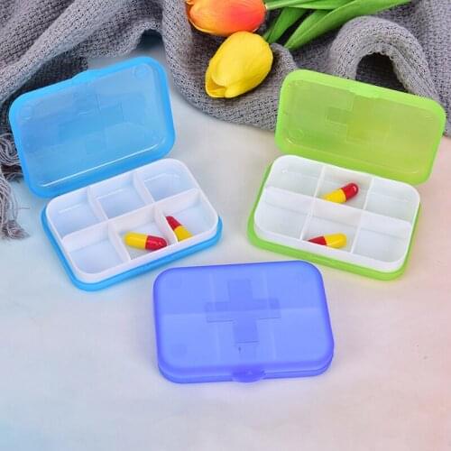 Portable Pill Cases Travel Dispen Storage Container Colorful Drug Dispenser Packing Container 2/4/6 Slot Moisture-proof Pill Box