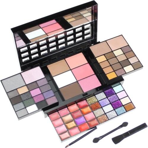 Professional 1 Set Makeup 74 Colors Lipstick Blush Powder Palette Matte Lip Gloss Comestic Eyeshadow Palette
