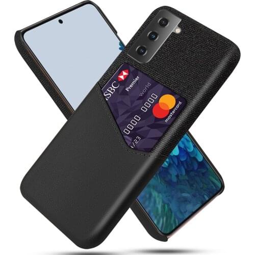 S21FE Febric Card Holder Cover For Samsung S21 FE S20 Plus Note 20 Ultra 5G Cloth Texture Antiskid Case For Galaxy S21+ S21fe