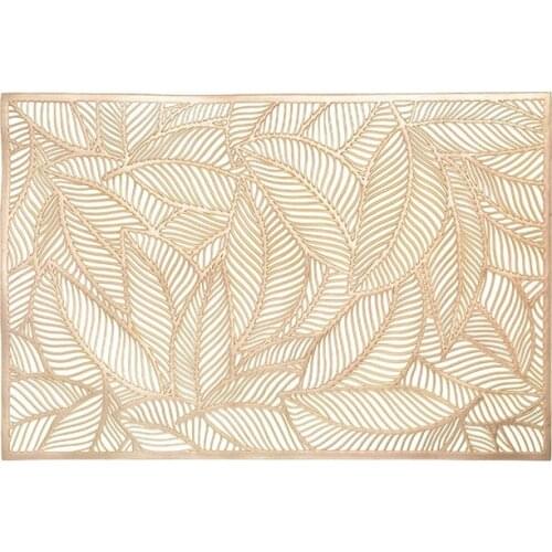 Leaf Placemat High-End Hotel Restaurant Bronzing Insulation Coffee Placemat Decoration Table Mat