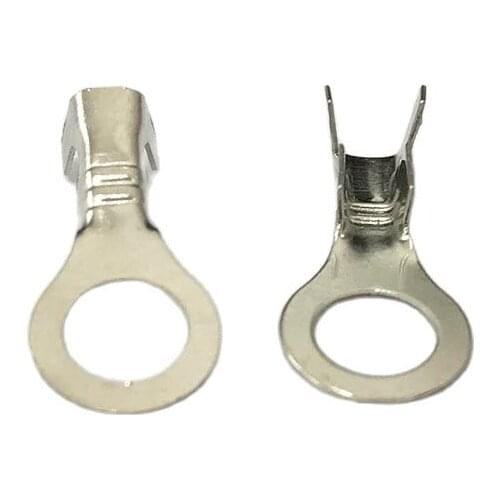 50pcs terminal connector copper 6mm hole diameter Ring Fork type Circular Splic Wire Naked Connector NEW