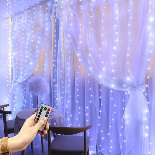 3M LED Curtain Garlands USB Fairy String Lights with Remote Christmas Decoration for Home Room Lights Decor New Year Gifts Natal
