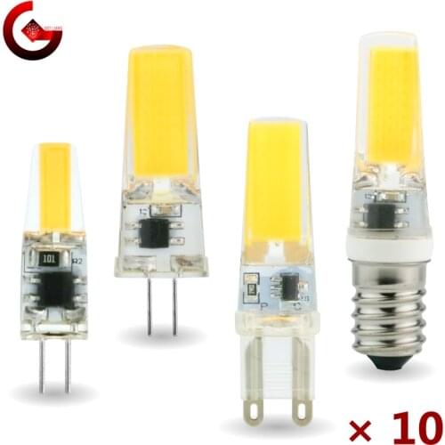 10pcs/lot G4 G9 E14 LED 3W 6W Light Bulb AC/DC 12V 220V LED Lamp COB Spotlight Chandelier Replace Halogen Lamps Cold/Warm white