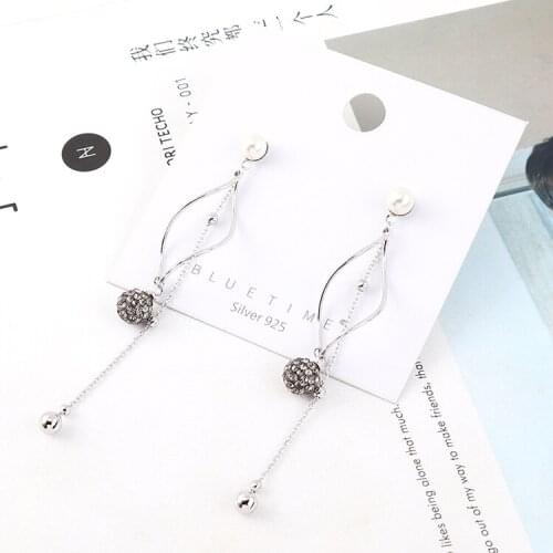 TONGKWOK Bohemia Exaggeration Dangle Earrings For Women Silk Thread Tassel Metal Long Chandelier Earrings #140339