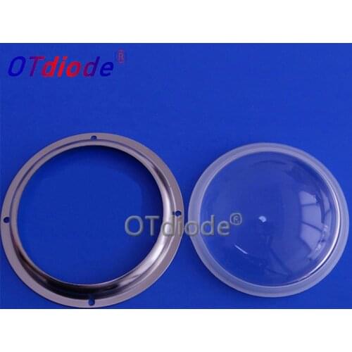100mm Concave Optical Glass High Power LED Lens with Protective Silicone Ring & Fixing Bracket for CREE CXB3590 120W - 500W LED