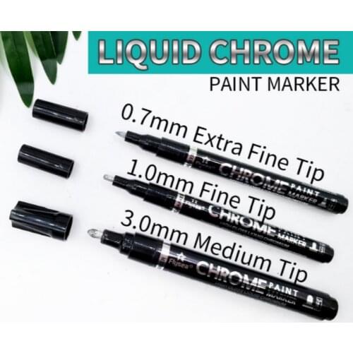 1PcsSilver Mirror Marker pen Paint Water-base Marker Pen for Ceramics Glass Fabric Leather Dark Paper Painting Doodling DIY Arts