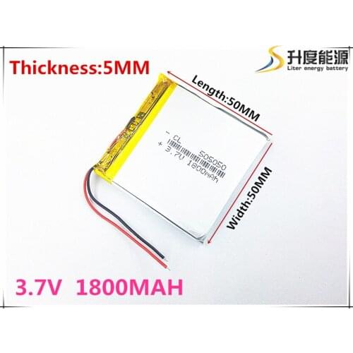 1pcs/lot 505050 3.7 V lithium polymer battery 1800 mah DIY mobile emergency power charging treasure battery