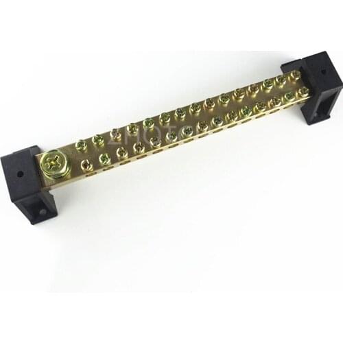 1pcs Copper strip zero ground wiring terminal 1 in 30 out double row high current 15 - bit zero ground connection