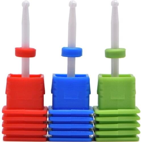 1pc Ball Ceramic Nail Drill Bits Electric Bur Bit Manicure Machines Accessories Nail File Nail Clean Polishing Bur Tools