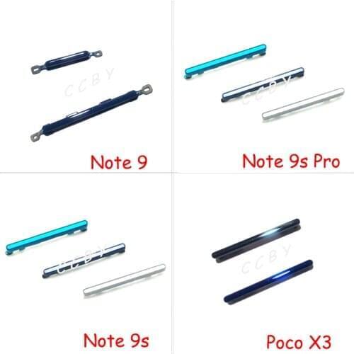 10pcs For Xiaomi Redmi Note 9 9S Pro 9T 5G Pocophone X3 Power Button ON OFF Volume Up Down Side Button Key