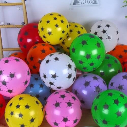 10pcs/lot 12inch Mix Thicken Soccer Balls 12" Football Latex Balloons Birthday Party Decoration Childrens Toys Football Theme
