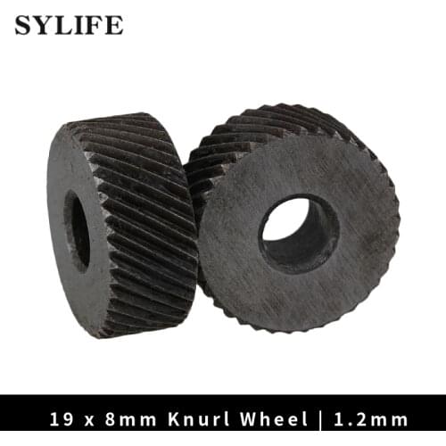 2 x Knurl Wheel Tool Diagonal Coarse Twill Pattern 8 x 19mm 1.2mm Pitch Roller