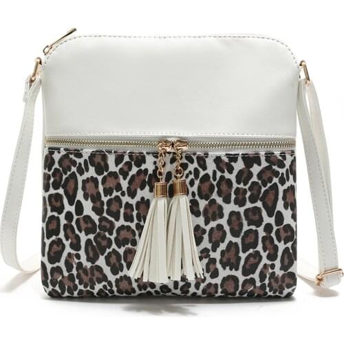 2021 Fashion Women Crossbody Bag Vintage Leopard print Messenger Bag Small square bag Retro Tassels Shoulder Bag Crossbody Bag
