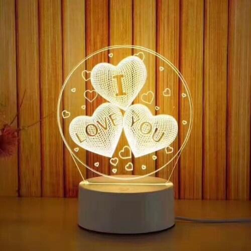 Brelong 3D LED Lamp Creative 3D LED Night Lights Novelty Illusion Night Lamp 3D Illusion Table Lamp For Home Decorative