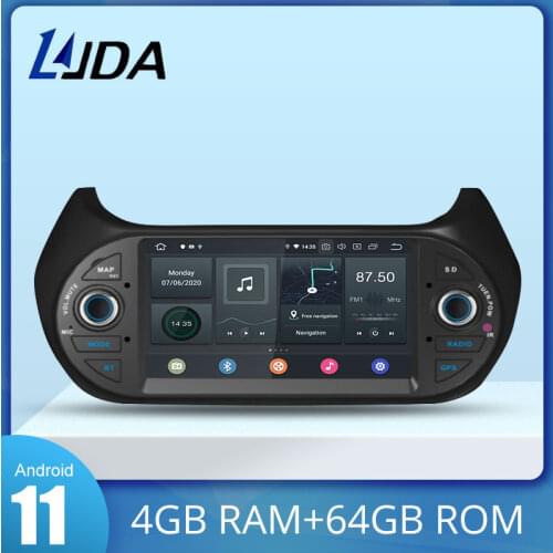 LJDA Android 10.0 Car Multimedia Player For Fiat Fiorino Qubo Citroen Nemo Peugeot Bipper WIFI 1 Din Car Radio GPS Stereo Audio