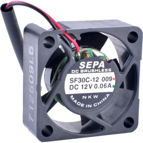 Free shipping SF30C-12 30mm fan 12V 0.06A 30x30x12mm 3012 Mini fan Router mute cooling fan