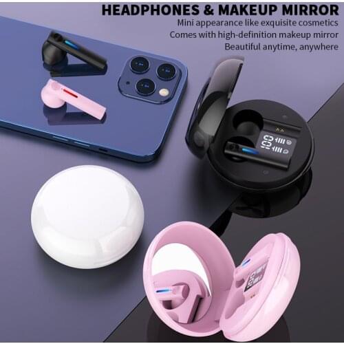 TWS Wireless Bluetooth Headphones In-ear Headsets Waterproof Noise Canceling Mini HIFI Sound Movement Mirrored Earbuds