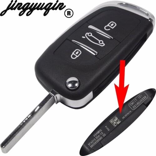 Jingyuqin HU83/HCA Modified 3 Buttons Flip Remote Key Fob Case For Citroen C2 C3 C5 C6 XSARA GRAND PICASSO key shell