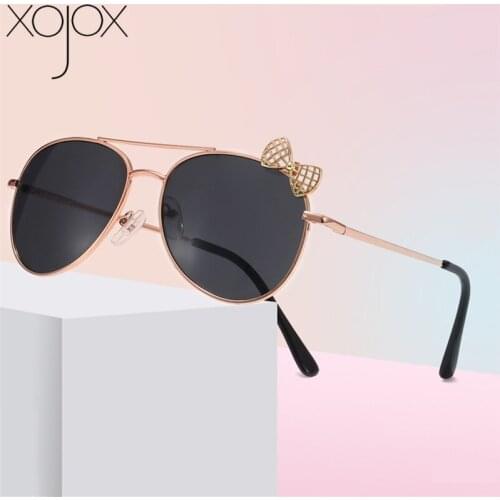 Kids Sunglasses Metal Frame Bow Children Sun Glasses Fashion Gilrs Outdoor Goggles