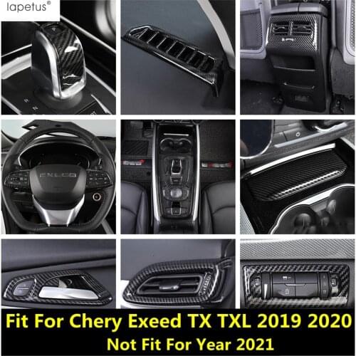For Chery Exeed TX TXL 2019 2020 Air AC Vent Gear Shift Handle Bowl Head Light Window Lift Cover Trim Carbon Fiber Accessories