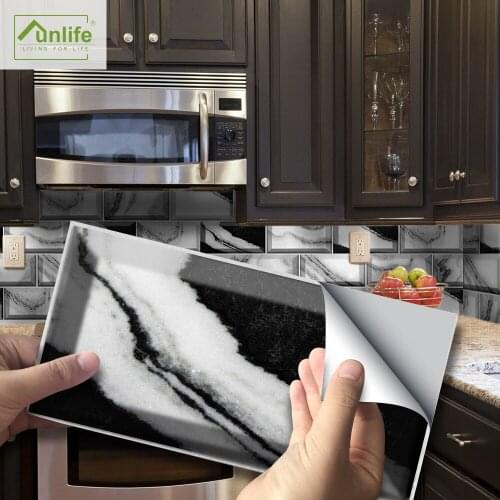 Funlife® 20X10cm Panda Marble Wall Sticker Decorative Self-Adhesive DIY Tile Stickers for Floor Bathroom Kitchen Backsplash Wall