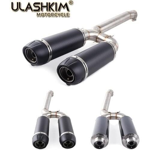 FZ6S FZ6N Motorcycle Carbon Fiber Exhaust Muffler Connecter Middle Pipe Full System Slip On For Yamaha FZ-6N FZ-6S FZ6 FZ600