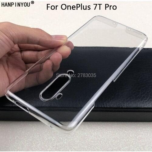 For OnePlus 7T Pro 6.67" Glossy Snap Phone Case Crystal Invisible Hard PC Full Cover Clear Camera Protect Back Shell