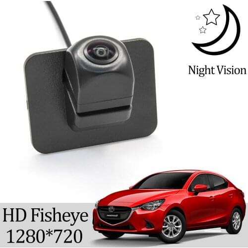 Owtosin HD 1280*720 Fisheye Rear View Camera For Mazda 2 DEMIO DJ 2014 2015 2016 2017 2018 2019 2020 Car Parking Accessories