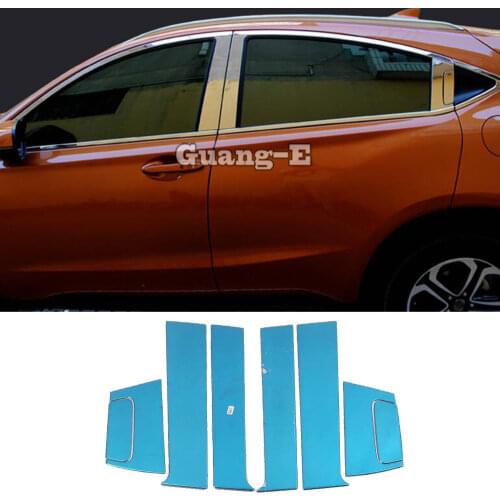 Car Body Stainless Steel Glass Window Pillar Middle Column Strip Trim Panel For Honda HR-V HRV Vezel 2014 2015 2016 2017 2018
