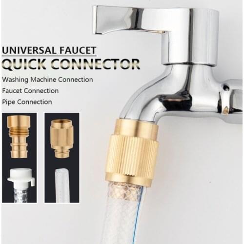 1/2" Hose Quick Connector Faucet Tap Brass Connector For Washing Machine Garden Watering Adapter Quick Connector Fittings