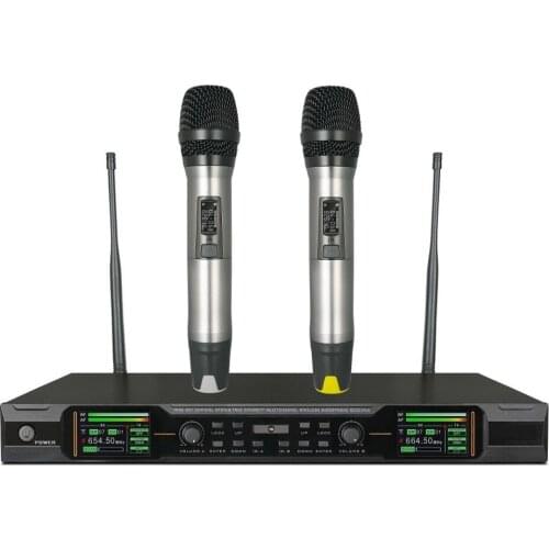 Bolymic Microphone Professional wireless karaoke system True Diversity Long Range Wireless Microphones TFT Display For meeting