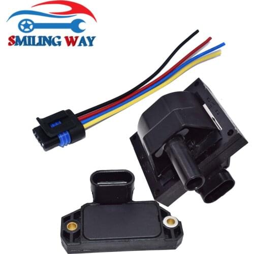 Ignition Control Module & Coil Pack + Connector Plug For GMC Buick Cadillac Chevrolet Pontiac 4.3L 5.7L 5.0L 7.4L LX381 DR178