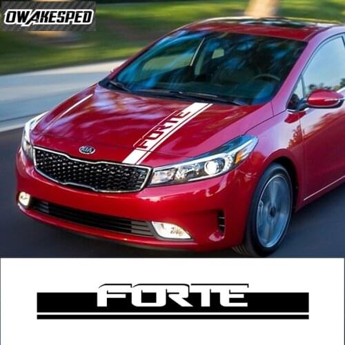 Auto Engine Cover Stickers Car Hood Bonnet Decor Vinyl Decals Racing Sport Stripes For-KIA Forte Hatchback Sedan Accessories
