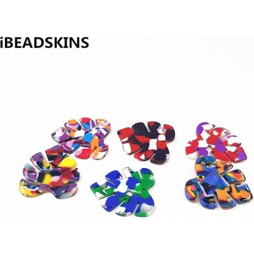 New arrival! 50pcs/lot 29x26mm acetic acid Leaves-shape charm for earrings accessories,Earring parts,jewelry making DIY